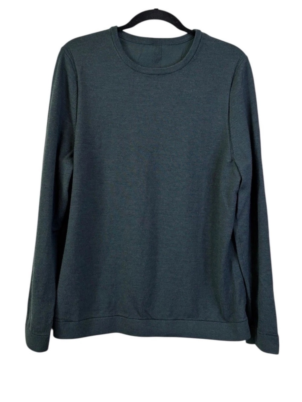 Lululemon New Venture Sweater Mens M Medium Merino Wool Green Crewneck Top